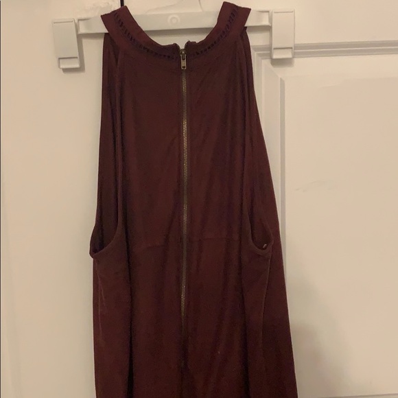Suede Maroon Dress - Picture 2 of 6